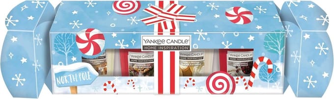 Kerstcracker met 4 Votive Kaarsen - Geurkaarsen Geschenkset