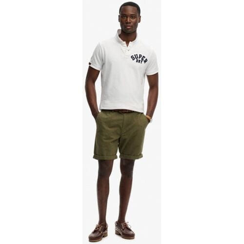 Superdry Premium Gestructureerde Chino Shorts Green Grootte: 30