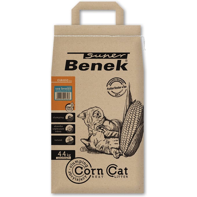 7 l (ca. 4,4 kg) Super Benek Corn Cat Zeebries - Kattenbakvulling