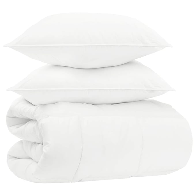 vidaXL - Dekbedset - 155 - x - 220 - cm - Nee - Katoen, - Bamboe, - Polyester - Wit