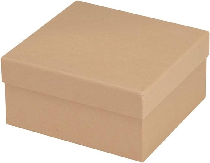 Kartonnen Doos - Vierkante Opberger - Creatief Knutselen - Ideaal Cadeau - 15.5 cm - Naturel