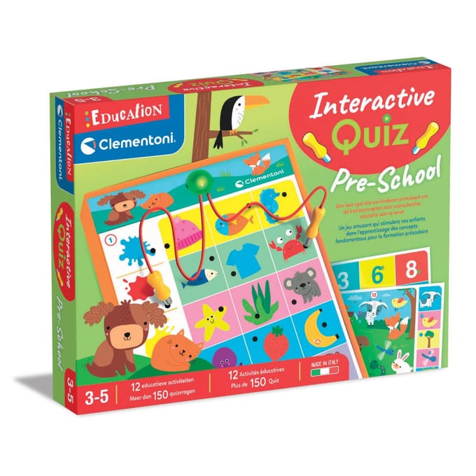 Clementoni Education - Interactive Quiz Pre-school – Educatief Spel – Het leerzame cadeautje - 3-5 jaar