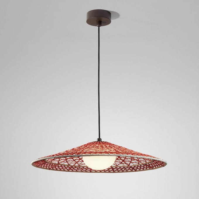 Bover LED buiten hanglamp Nans Balis S/55, bruin/rood