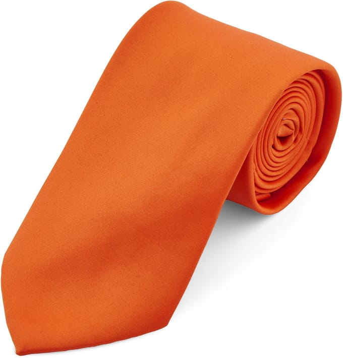 Basic Stropdas van 8 cm in Schreeuwend Oranje