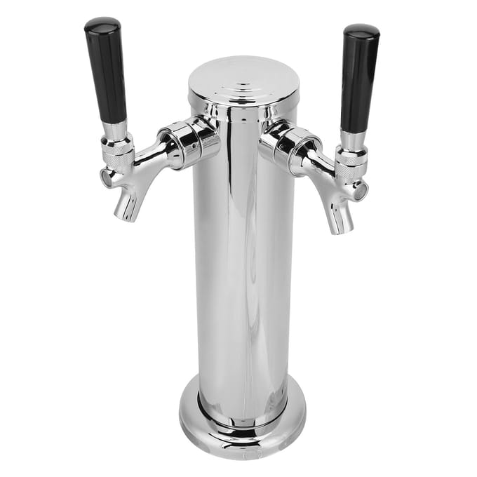 RVS Cilinder Tap Toren voor Bier met 2 Kraantjes Brouw Accessoire voor Bar Restaurant white