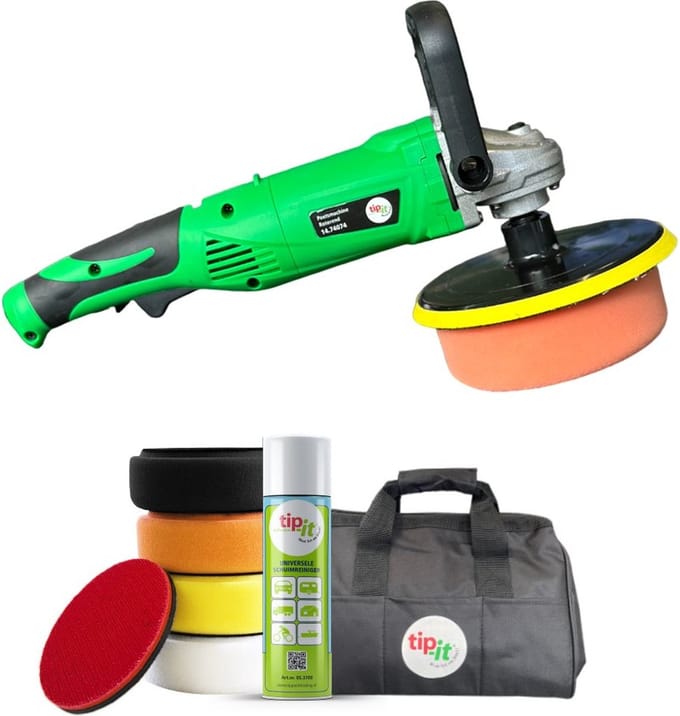 Tip-it Polijstmachine - 1200W - Inclusief Accessoires & Opbergtas - Voor Auto & Lakverzorging