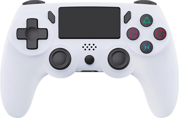 Ntech PS4 Controller Geschikt voor PS4 en PS3 - ps4 game controller Draadloos P47 - Wit - Audio Jack Input - Touch Sensor - Dual Trilmotoren Draadloze Controller