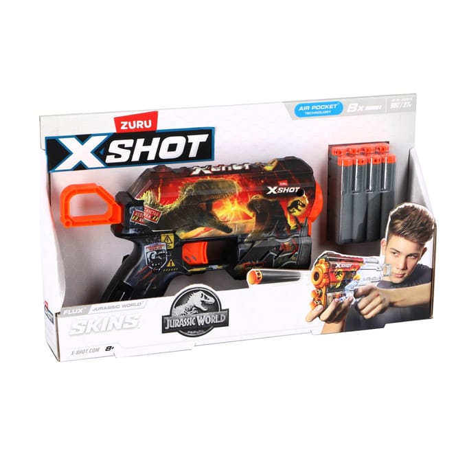 X-shot Skins Flux Blaster - Jurassic World Skins (8 Darts)