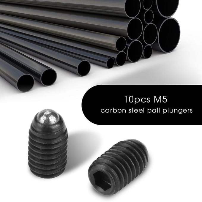 10 stuks M5 schroefdraad zeskant koolstofstalen kogelveerplunjers set (M5*8)