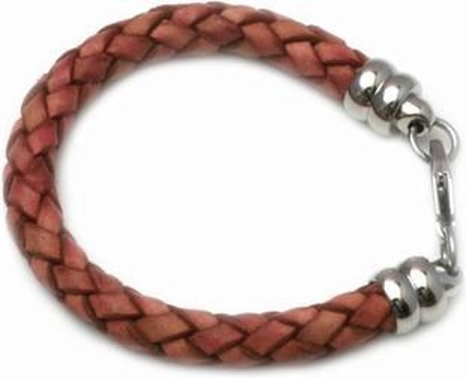 Heaven Eleven Men - Leer braided Bruin - 8mm - 20 cm