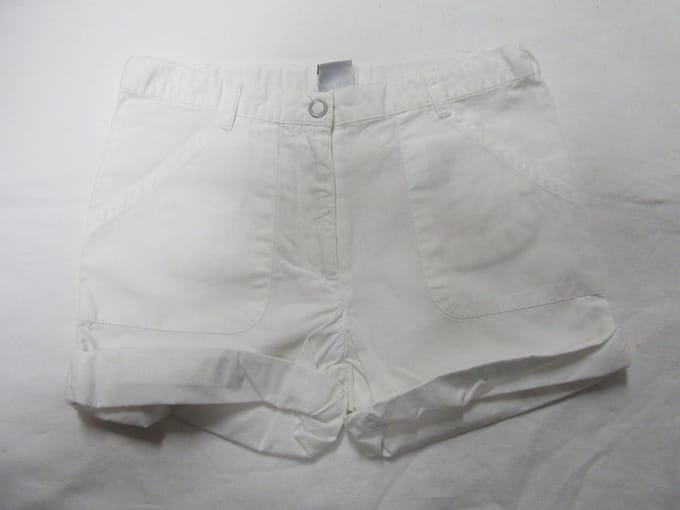 Petit Bateau , korte broek , short ,meisje , wit , 6 jaar  114
