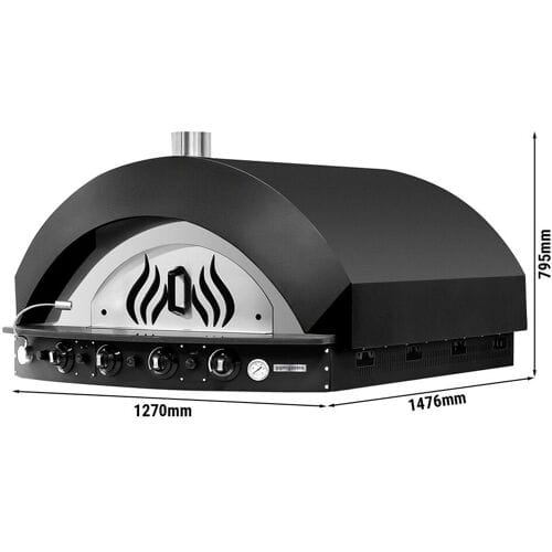 GGM Gastro Gas Pizzaofen - 9x 25cm - Manuell - Schwarz
