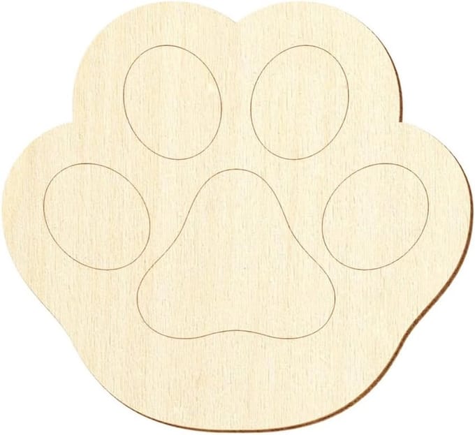 Houten Hondenpoot - Knutseldecoratie - Creatief Versieren - Gelaserd Multiplex - 3-50cm Breed