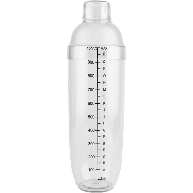 Lekvrije Transparante PC Hars Cocktail Shaker Mixer met Maatstreep Bar Tool(1000 ml) white