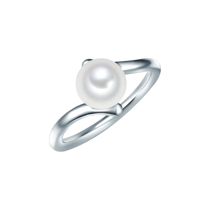 Valero Pearls Damen-Damenring 925er Silber Süßwasserperle 52 Silber 32018589