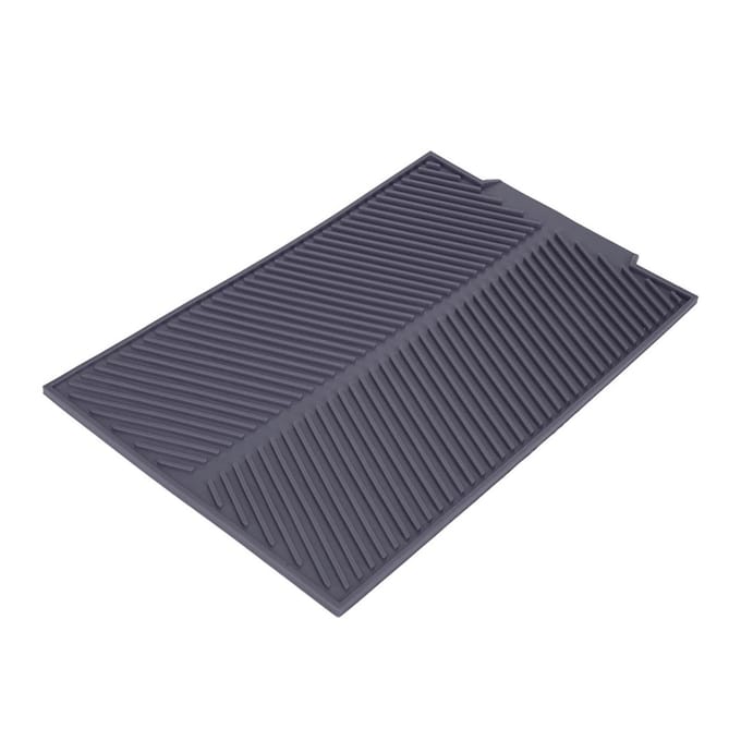 Rechthoekige Siliconen Afdruipmat Droogmat voor Afwas Hittebestendige Antislip Bak(Grijs) grijze kleur