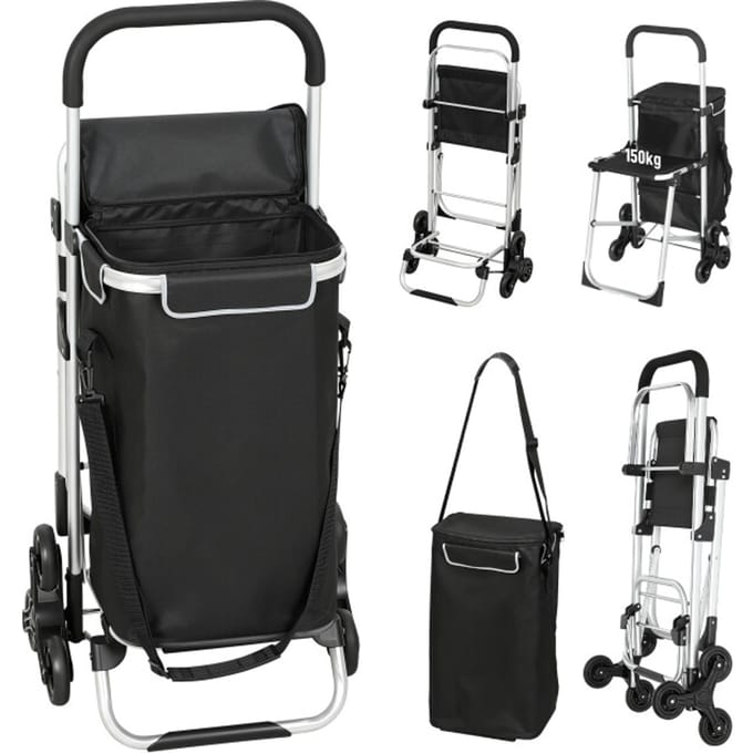 4goodz boodschappenkar - trolley 40 liter - Zwart