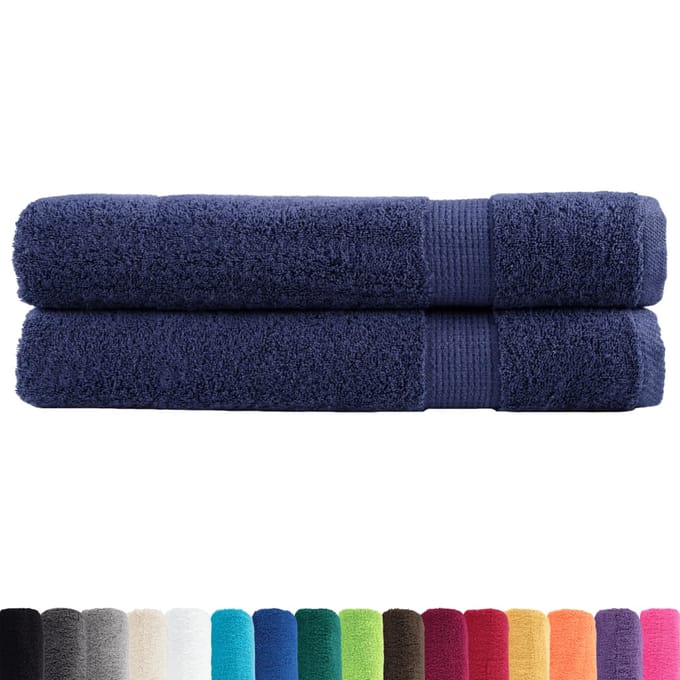 vidaXL - Handdoeken - SOLUND - 2 - st - 600 - g/m² - 100x200 - cm - marineblauw