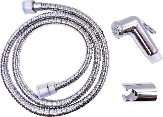 WillieJan Knijp handdouche set A1201 – Verchroomd ABS – Sprayer + Slang + Ophangbeugeltje