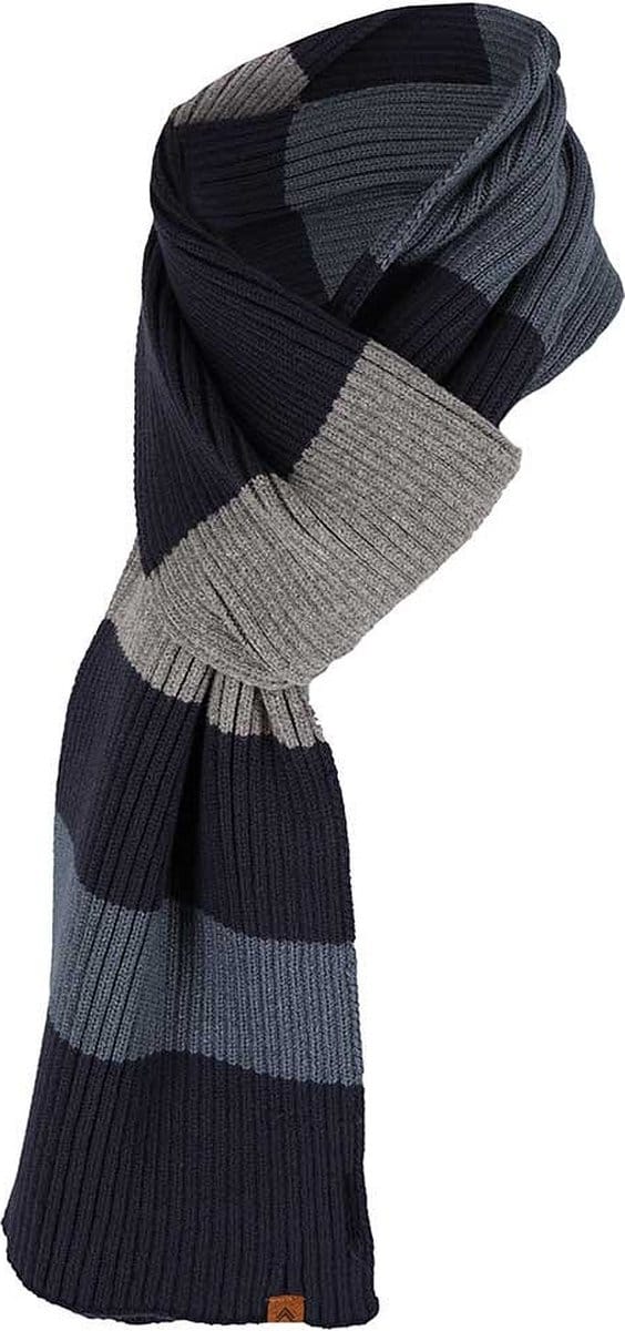 Sarlini - Sjaal heren - Sjaals - Winter - Gestreept - Gebreid - 180 x 20 cm - Navy