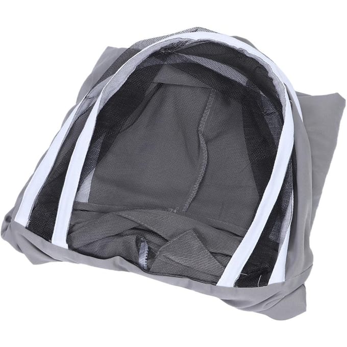 Imker beschermende sluierjas, bijenpak, schort met dubbele ritsen, imkeraccessoire, grijs grijs
