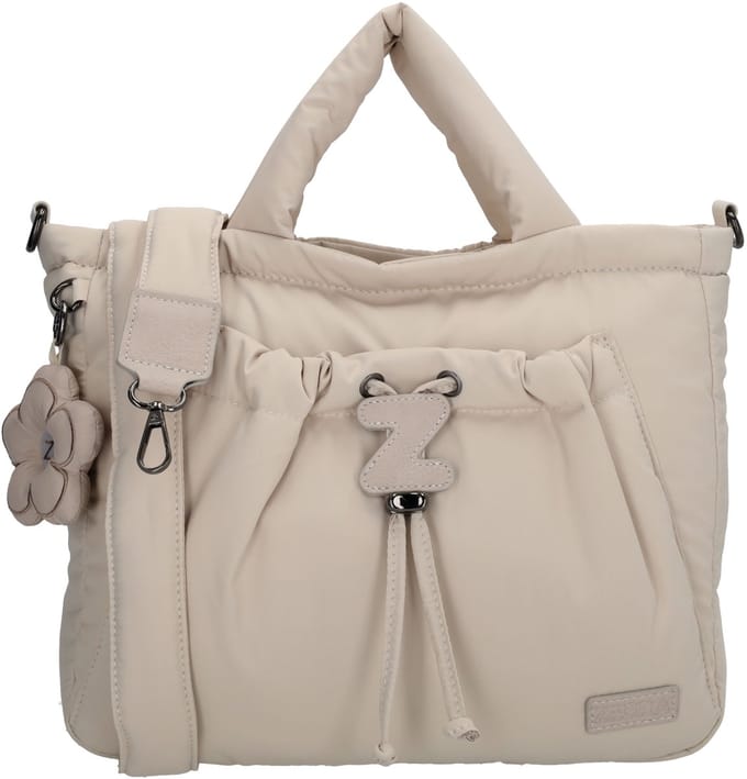 Zebra Trends Juna Shopper - Schoudertas - Puffy - Bag Charm - Dames - Tote Bag - Dames Tas - Crème