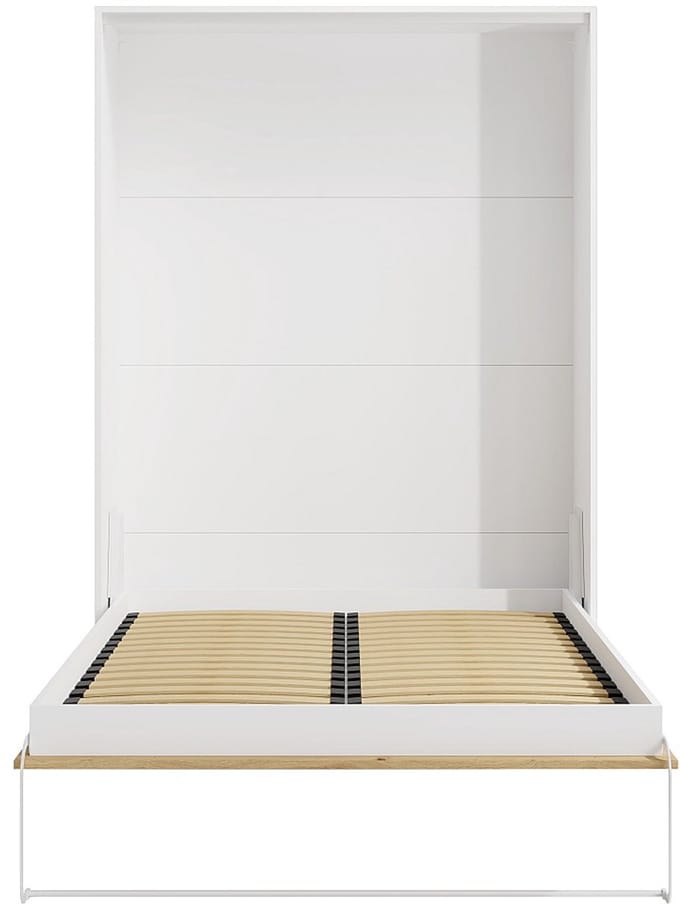 Vente-unique Bedkast hout natuurlijk licht, wit 140 x 200 cm