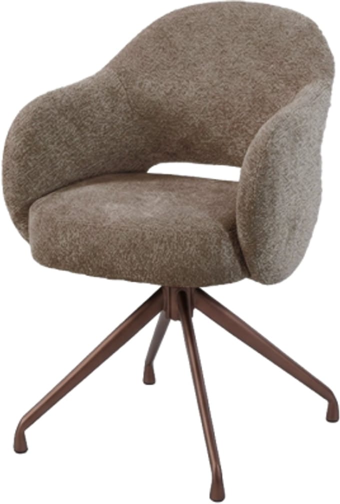 Tower Living eetkamerstoel Porto draaibaar Anodic - Toro 45 mocca
