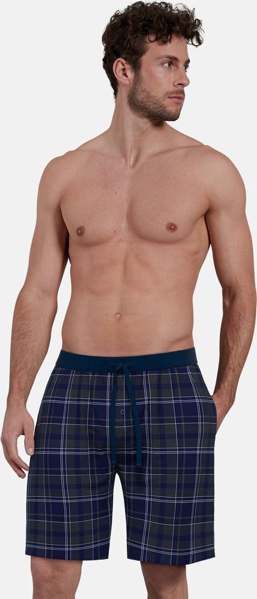 Ceceba heren pyjama- of loungebroek - donkerblauw geruit