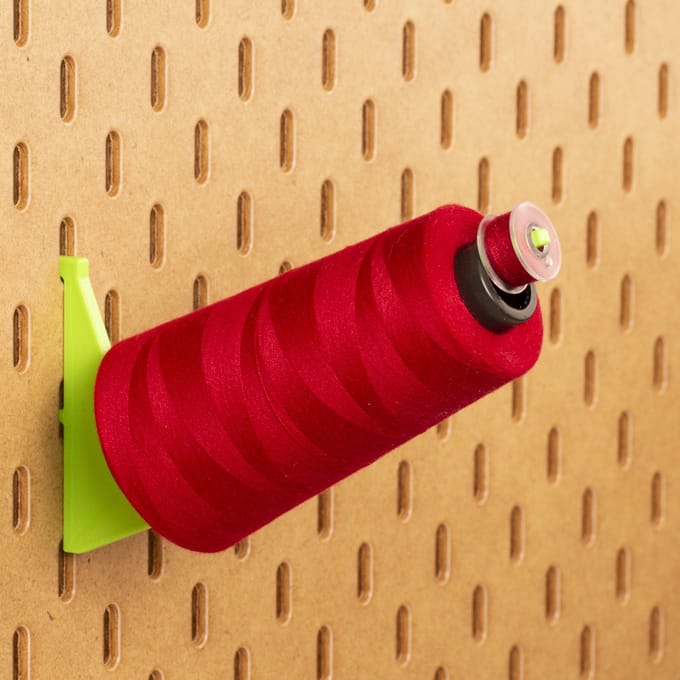 4-Pack Lockgaren houder tot 3000m - Long - Lichtgroen - Printboard - Past op Ikea Skadis pegboards