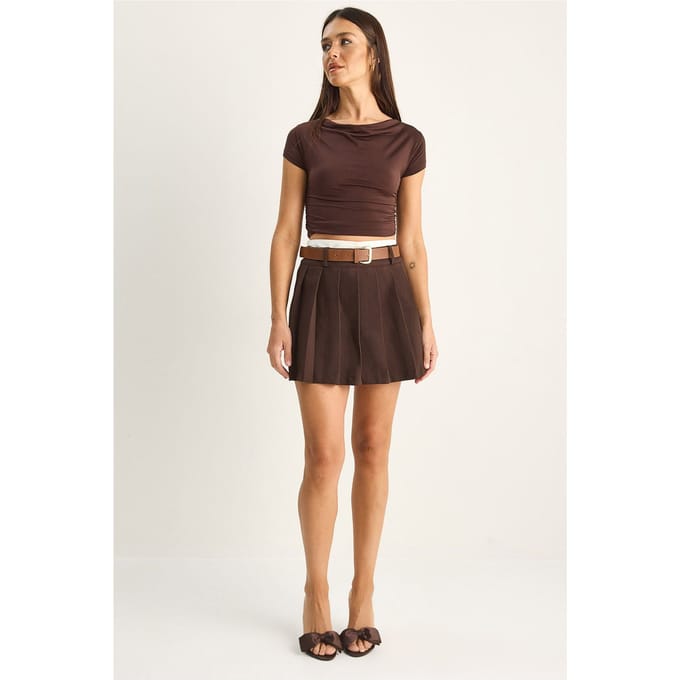 Hoge Taille Mini Skort Met RIem