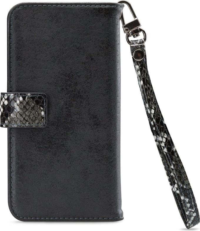 iPhone 12 Mini Clutch Case hoesje - Mobilize - Slangenprint Zwart - Kunstleer