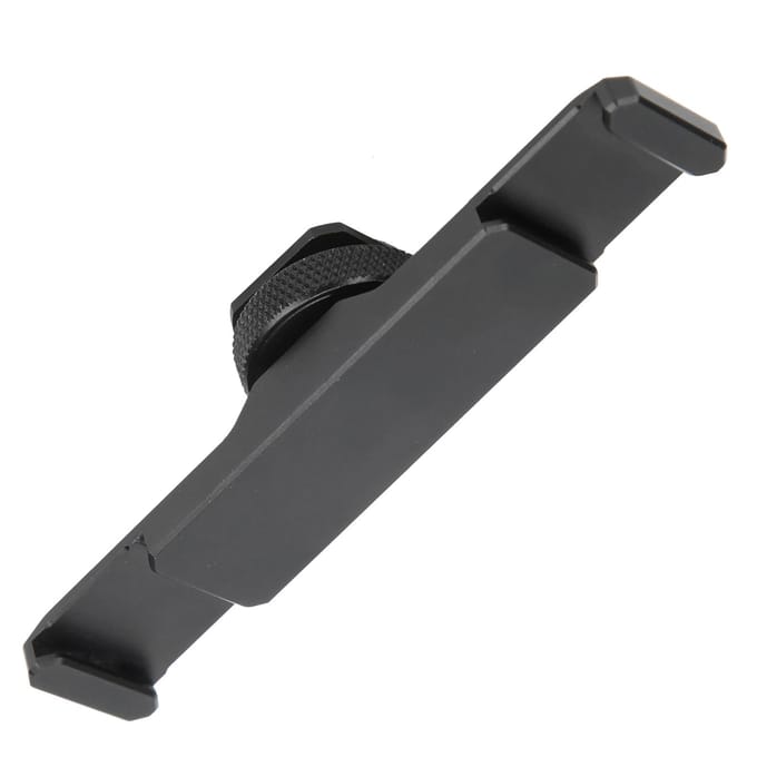 Dubbele Beugel Cold Shoe Mount Verlengstang voor LED Videolicht Microfoon Livestreaming black