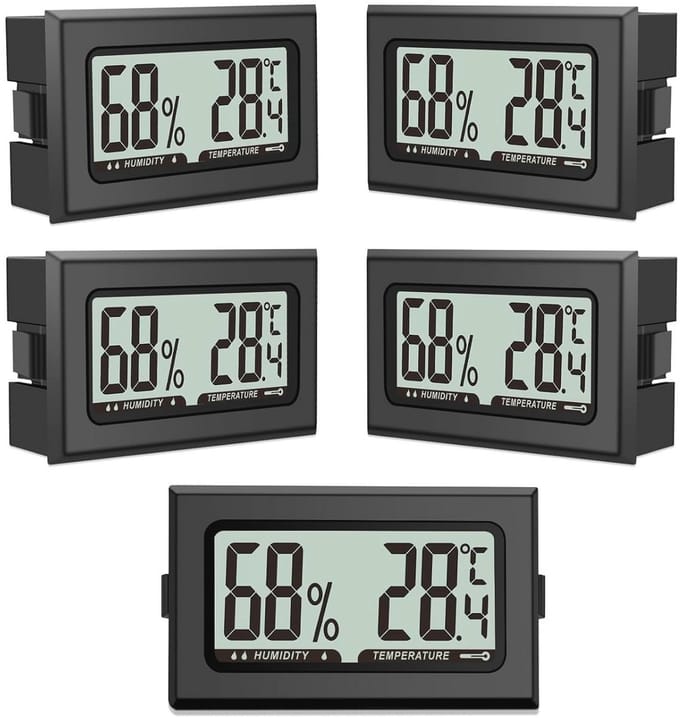 Mini Digitale Thermometer en Hygrometer Set voor Binnen en Buiten, 5 Stuks