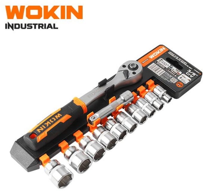 Wokin Industriële 12-delige 1/2 dopsleutel set met ratel