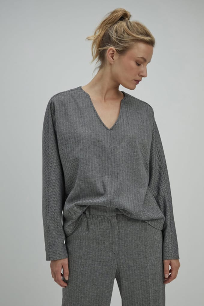 Josephine & Co Stella Top Anthracite Print Taglia: 42 | Maglie a manica lunga Outlet | Donna