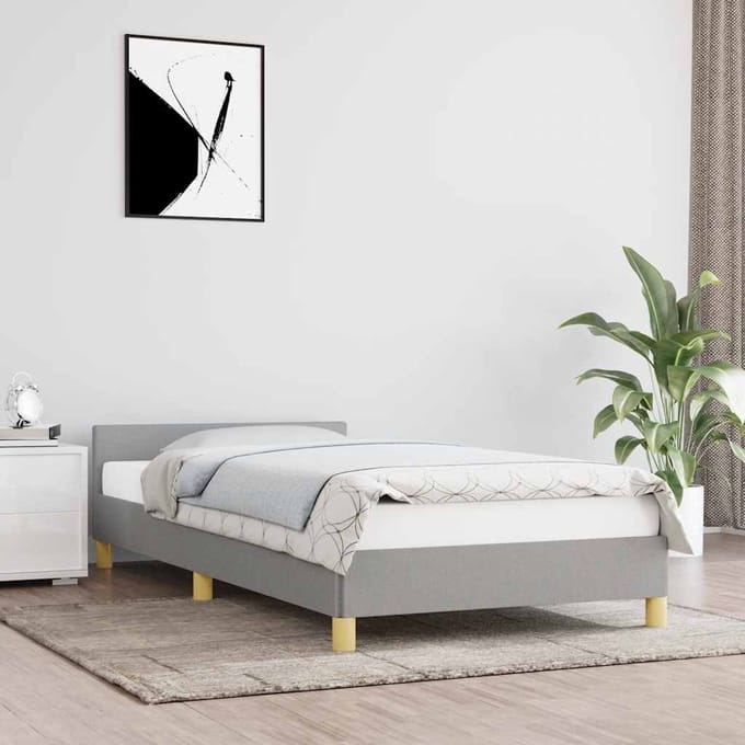 vidaXL - Bedframe - zonder - matras - 80x200 - cm - stof - lichtgrijs