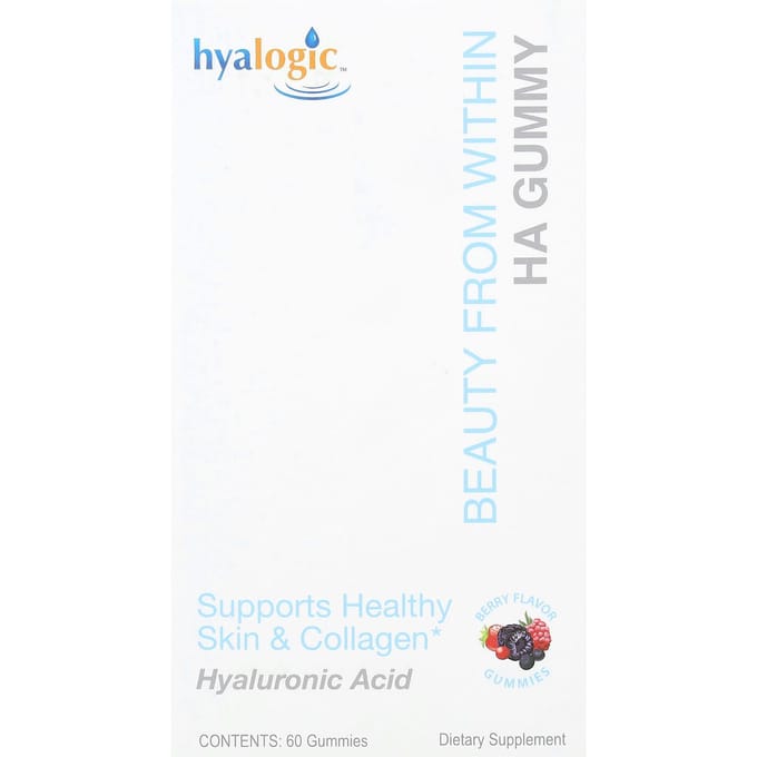Hyalogic, beauté intérieure, gummies HA, baies, 60 gummies