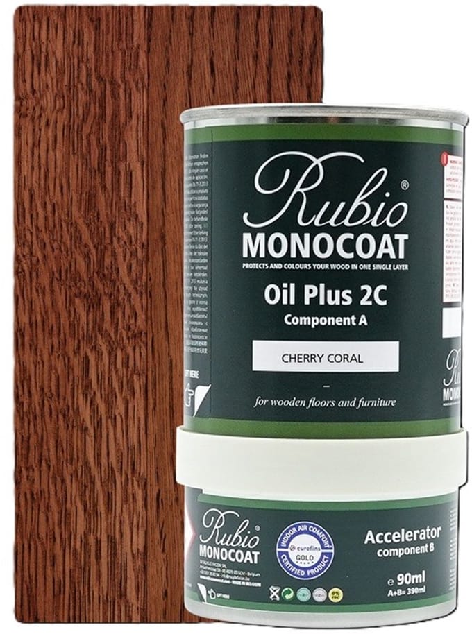 rubio monocoat oil plus 2c cherry coral set 390 ml