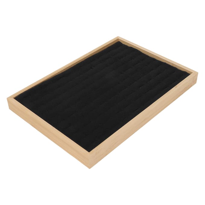 Sieraden Lade Organizer Multifunctioneel 100 Vakken Ring Lade Opberginzetstuk voor Juwelierszaak Handel zwart