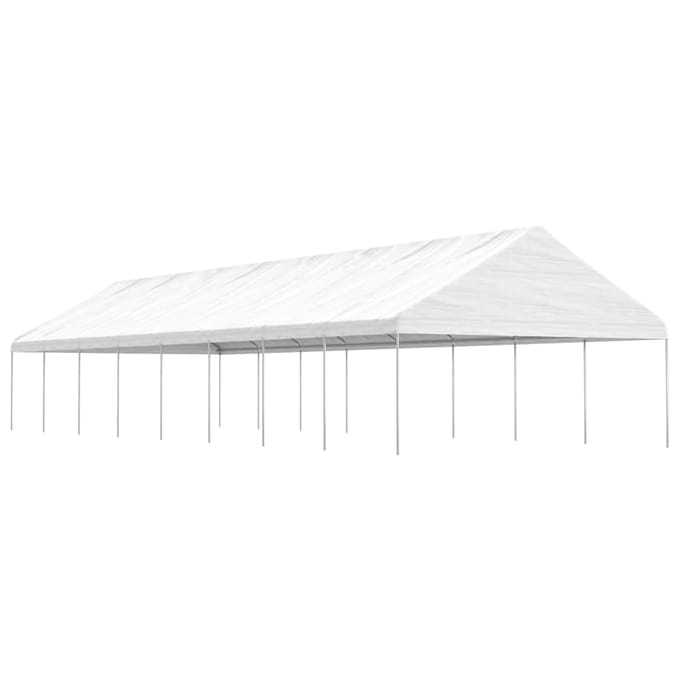 vidaXL - Prieel - met - dak - 17,84x5,88x3,75 - m - polyetheen - wit