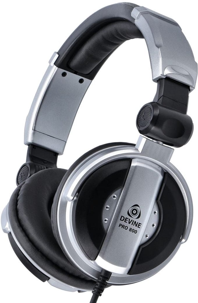 DJ-hoofdtelefoon - incl. kabel en adapter - Devine PRO 800 - Zwart