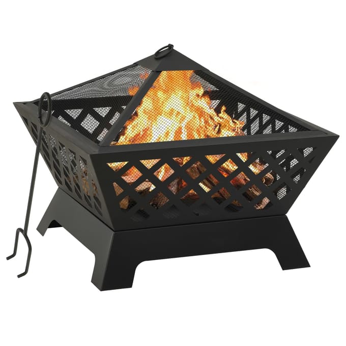 vidaXL - Vuurplaats - met - pook - XXL - 64 - cm - staal