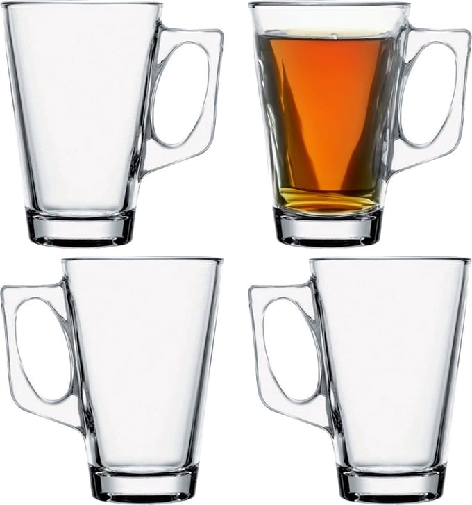 Pasabahce Koffie/thee glazen Ceylon - set 4x stuks - transparant glas - 250 ml