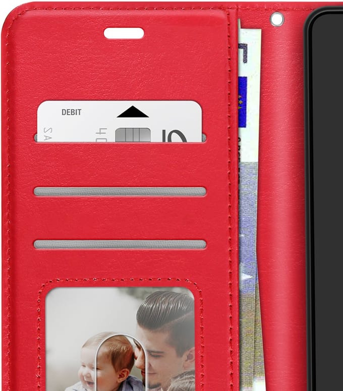 Mayaxess, Hoesje geschikt voor Redmi Note 15 Pro 5G - Wallet Case met Koord & Stand, Rood