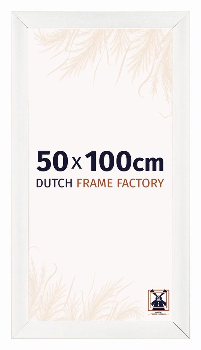 Fotolijst 50x100 cm - MDF - Wit Geveegd - Praag