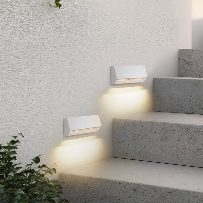 Lindby LED buiten wandlamp Appeso, breedte 22 cm, set van 2