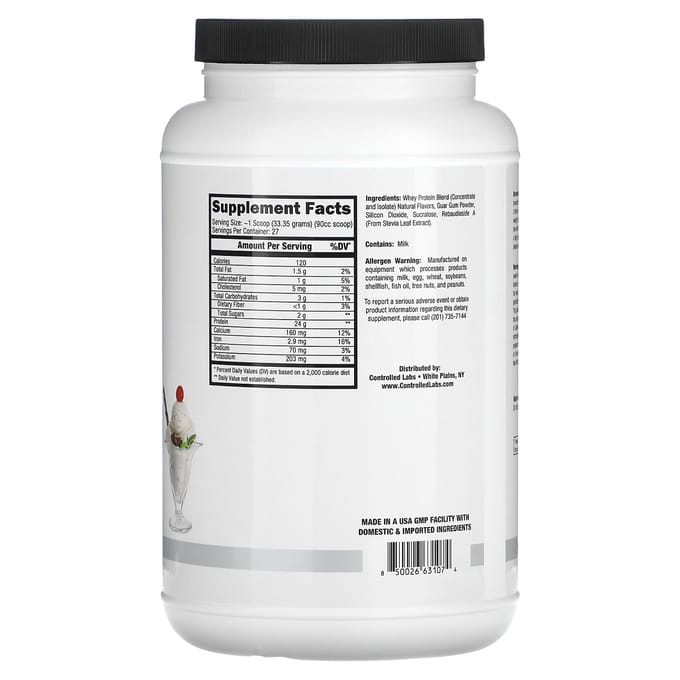 Controlled Labs, Pro More, Matrice Protéinée, Glace Vanille Française Sundae, 1,98 lb (900g)