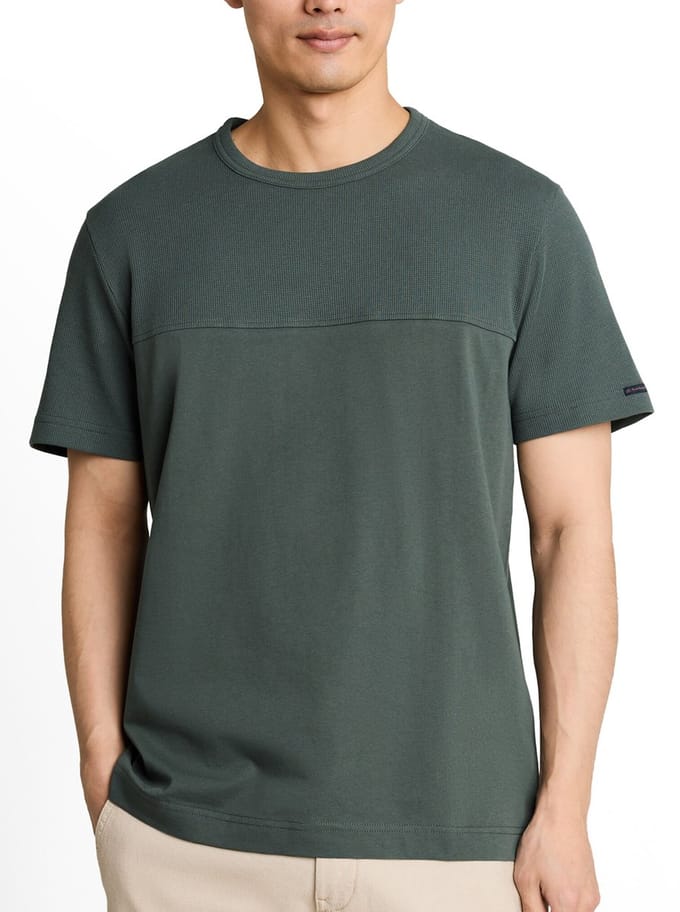 Tom Tailor - T-shirt - Heren - L - Olijf - Katoen - 1051505