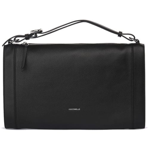 COCCINELLE Leren handtas Elinor Handbag Grained Leather Noir zwart